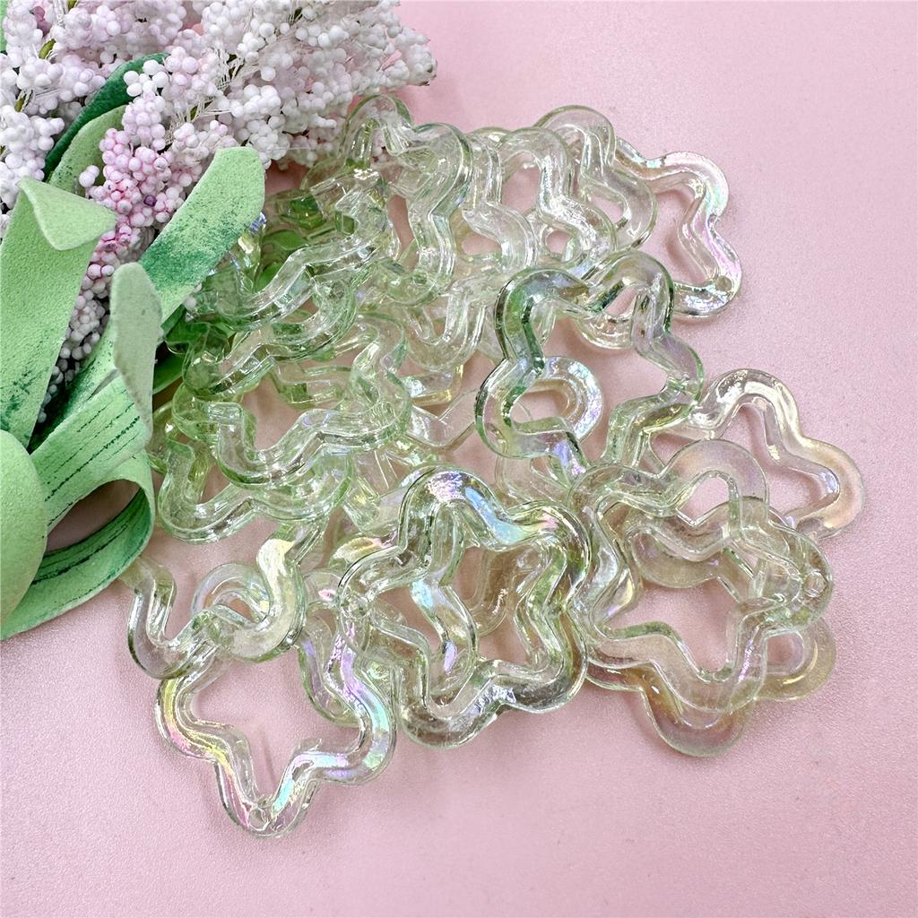 Бусины-пентаграммы, ожерелье «сделай сам», материал из бисера, 29,6 мм, ювелирные аксессуары, акрил, 20 шт., модные бусины со звездами, лазерные выдолбленные