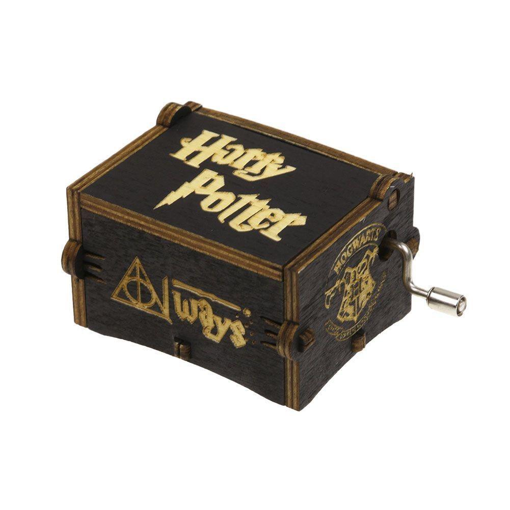 Black Potter Harry Music Box Engraved Wooden Music Box Interesting Toy Xmas Gift