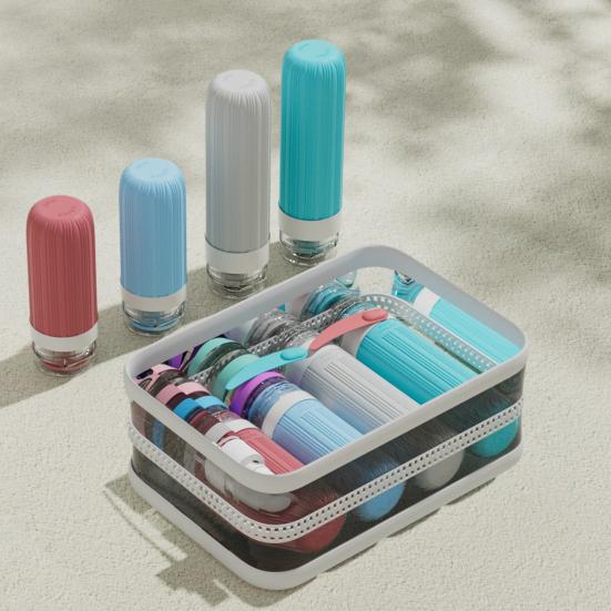 1 набор 60/90 мл силиконовых дорожных бутылочек, герметичные, многоразовые, для хранения крема для лица, лосьона, солнцезащитного крема, портативные, многоразовые, пустые емкости для туалетных принадлежностей