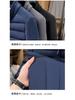 Men's Sherpa Fleece Patchwork Cotton Jacket with Stand Collar for Fall/Winter Casual Wear