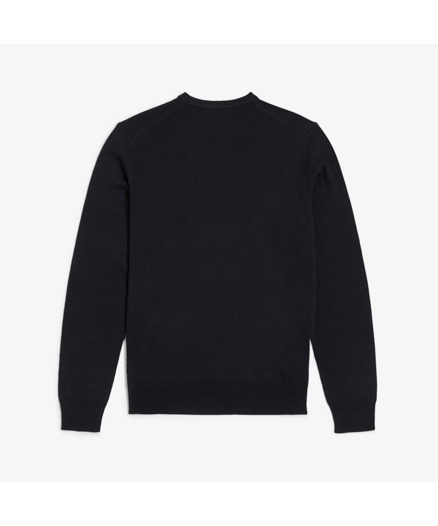 Fred Perry [Baseline] Классический джемпер с круглым вырезом из мериносовой шерсти - Темно-синий Afpm2439601-795