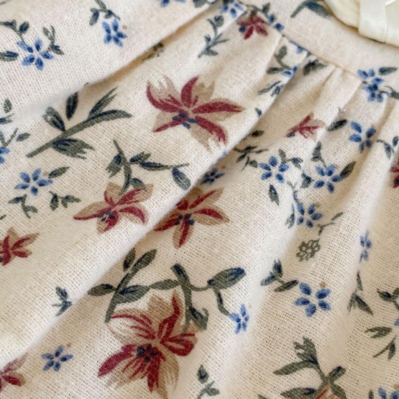 Осенний комплект для скалолазания для новорожденных девочек с цветочным принтом, воротником-чеонгсамом, длинными рукавами и свободным кроем