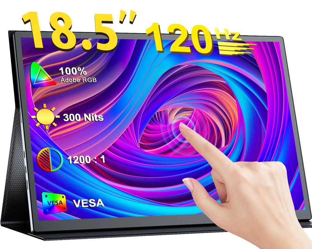 Mobile Monitor Inch Touch Panel EVICIV 120Hz Mobile Display 10 Points Game Monitor 1920 X 1080 Game Monitor Wide Color Gamut for Switch Portable