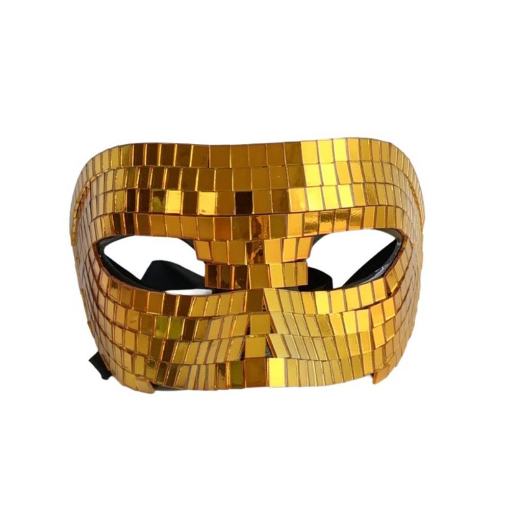Masquerade Night Club Mask Full Face Home DJ Decor Fancy Ball Glitter Mirror Face Mask Costume