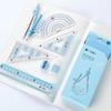 8Pcs/Set Metal Box Ruler Compass Set Multi-Function Drawing Stationery  Students Gifts