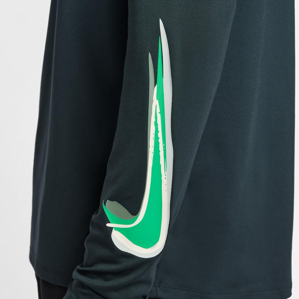 Nike Футболки Мужские Темно-зеленые Стойка Умеренный Прямой крой HV2659-390