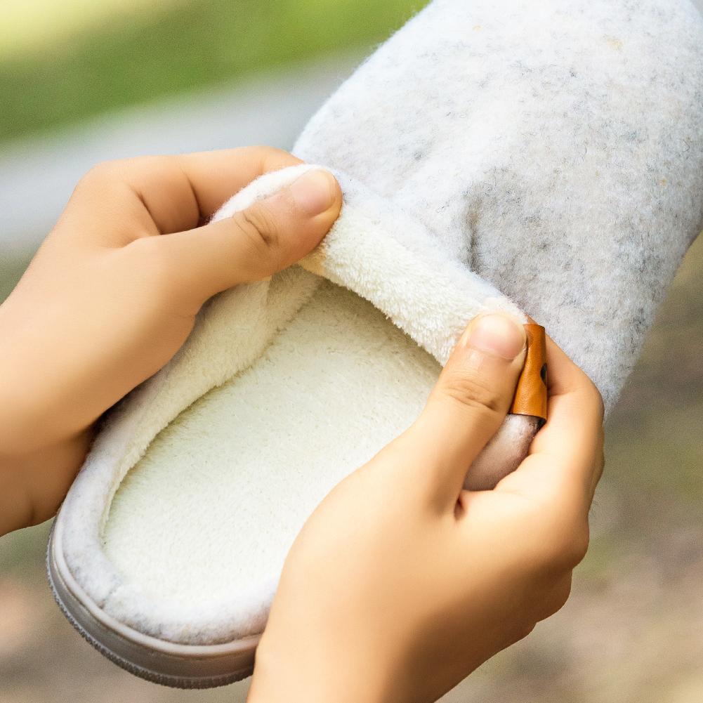 Мужские супермягкие фетровые тапочки с подушками из пены с эффектом памяти - Теплые зимние домашние туфли с нескользящей комфортной подошвой из ТПР