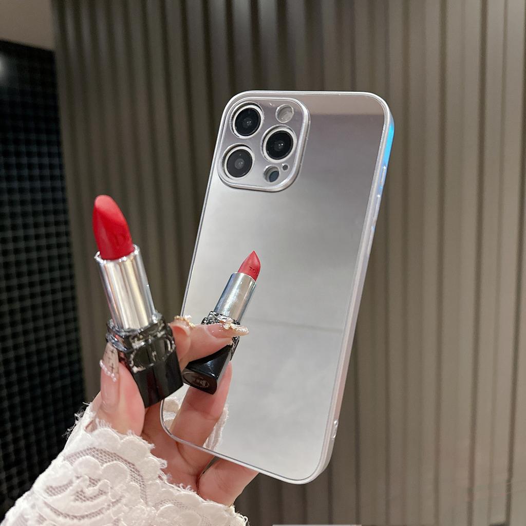 Зеркальная поверхность для чехла для мобильного телефона IPhone 16 15pro Высококачественное гальваническое покрытие Тонкие отверстия для IPhone13 Защитный чехол «два в одном»