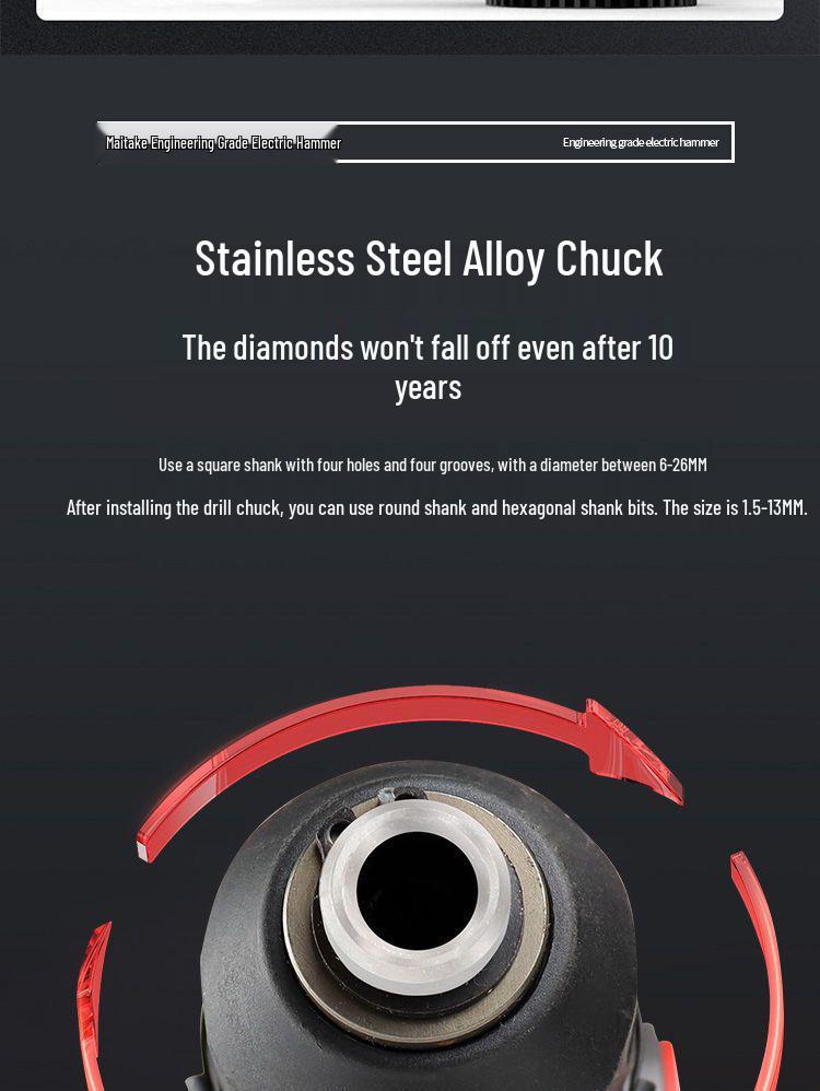 High-Power Brushless Electric Hammer: Wireless, Multi-Functional, Rechargeable Impact Drill for Concrete