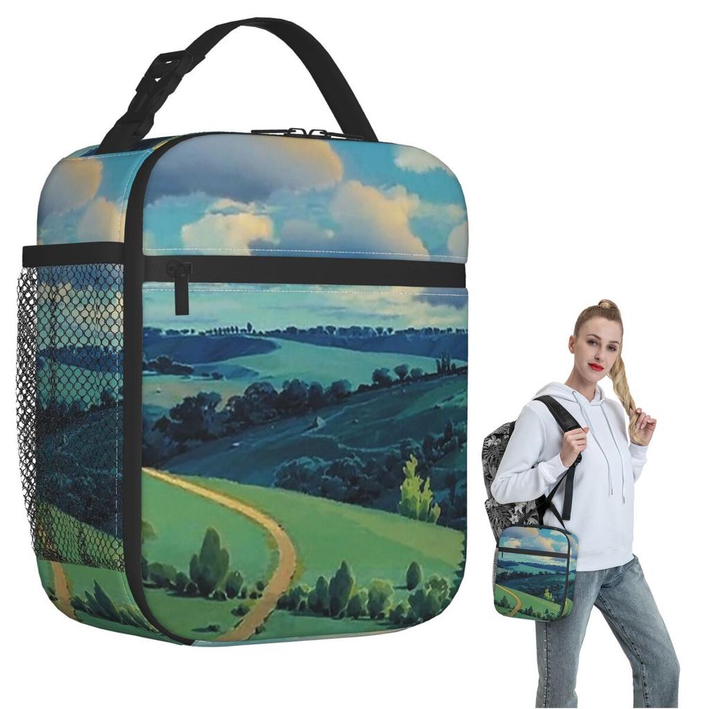 Laputa Castle In The Sky Insulated Lunch Bag for Women Children Portable Food Boxes Thermal Lunch Box Tote