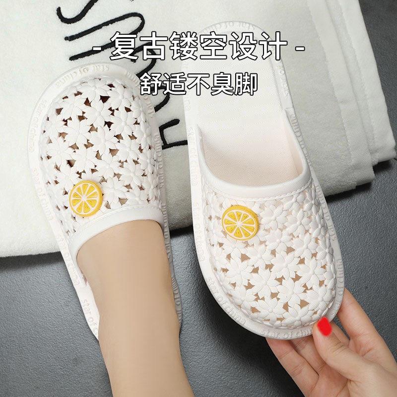 2024 новые классные тапочки женские летние тапочки с сумкой на голову полутапочки сандалии с мягкой подошвой дырявые туфли мода ленивый дом