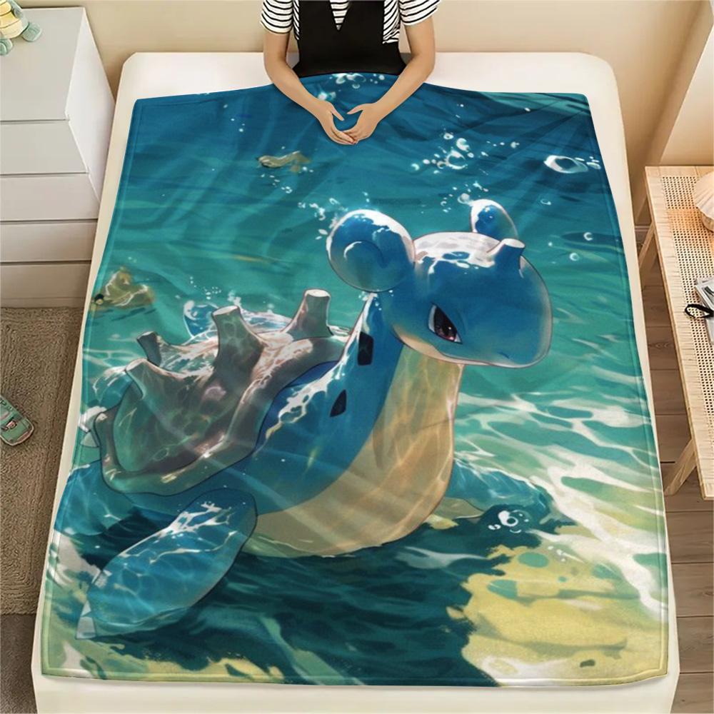 Pokemon Household Life Flannel Blanket, Warm Printed Cover for Daily Relax, Furniture Use and Picnic Activity.-TING