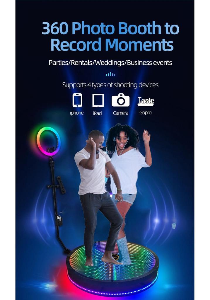 360 Photo Booth with Panoramic View & Free Logo Design
