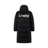 Li Ning Hot Pot Down Series водоотталкивающая дальняя инфракрасная теплая куртка с капюшоном на молнии для отдыха на открытом воздухе повседневная зимняя длинная куртка-пуховик для мужчин верхняя одежда черного цвета AYMU449-4