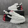 Trendy European Men's Elevated Sneakers: Autumn/Winter Fashion with Thick Soles