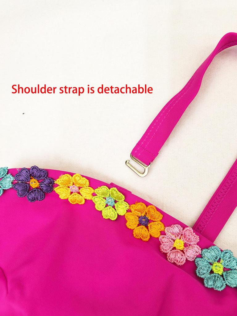 Европейский и американский бикини большого размера с высокой талией и цветочным принтом, со съемными бретелями, 2026