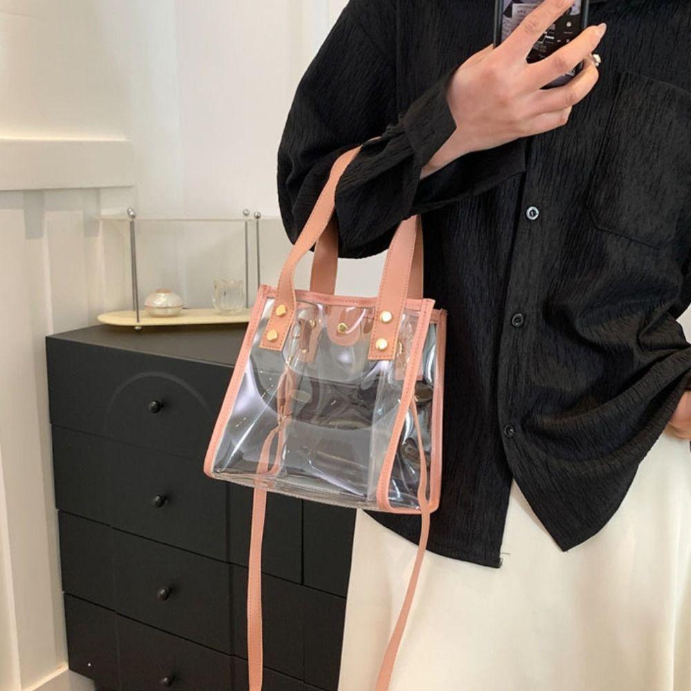 Желейная сумка ПВХ Прозрачная сумка Сумка для хранения Сумка через плечо Модная женская сумочка Женская