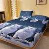 1 Piece Of Blue Eyed White Cat Patterned Matte Bedsheet, Bedroom Printed Bedspread, Bedding (Excluding Pillowcases)