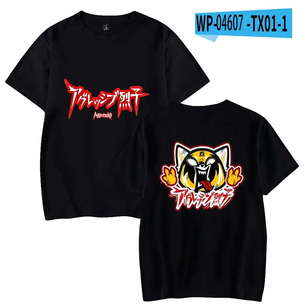 Aggretsuko модная футболка женская унисекс летние футболки с короткими рукавами аниме повседневная уличная футболка унисекс