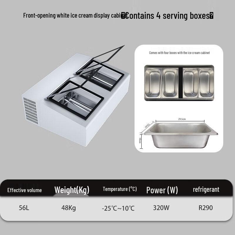 JPHZNB Commercial Ice Cream Display Freezer