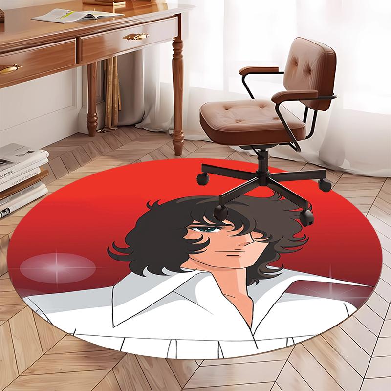 The Rose of Versailles Printed Round Rug Carpet Chair Rug Area Rug Entryway Doormats,for Office Chair Living Room Bedroom Kitchen Room.