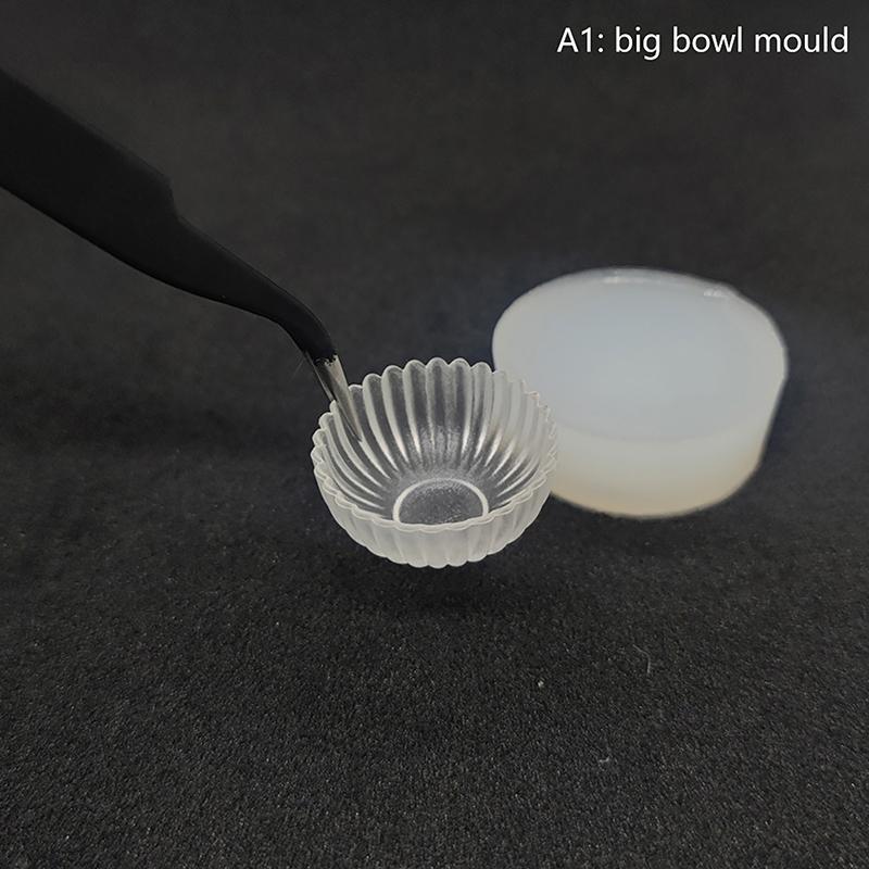 Dollhouse Silicone Tableware Mold Dollhouse Mini Dish Bowl Model Dolls House Kitchen Toys Accessories