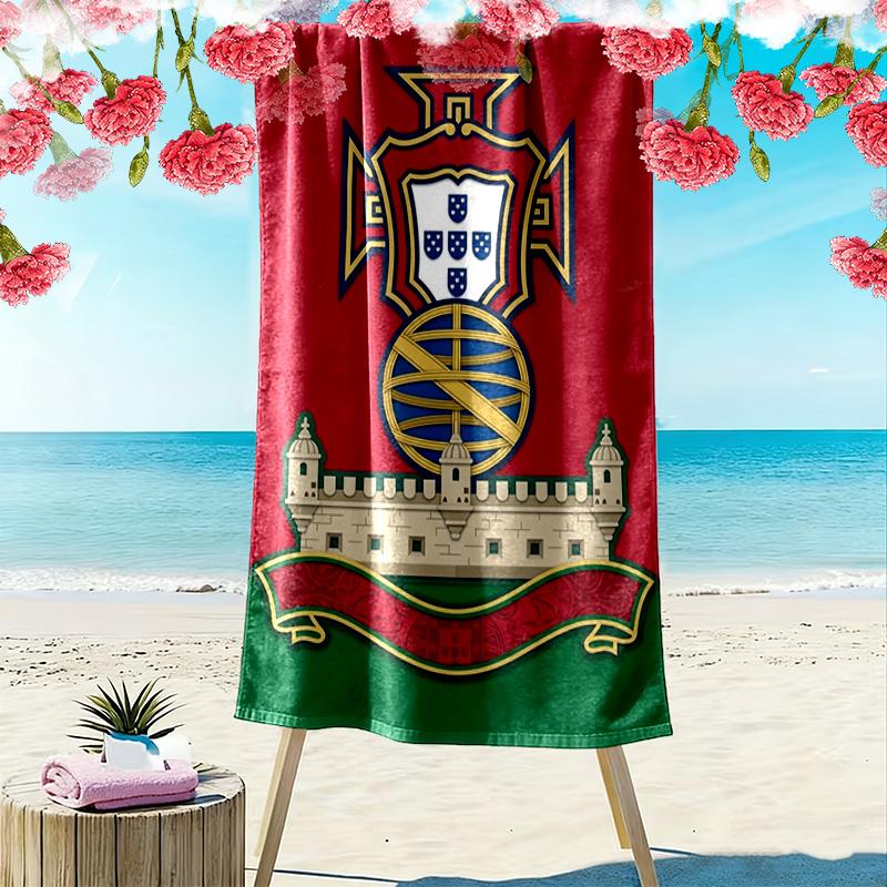 Portuguese Heritage Emblem beach towel Beach towel for vacation photos Portable for travel Absorbent bath towel swim quick-drying swim towel