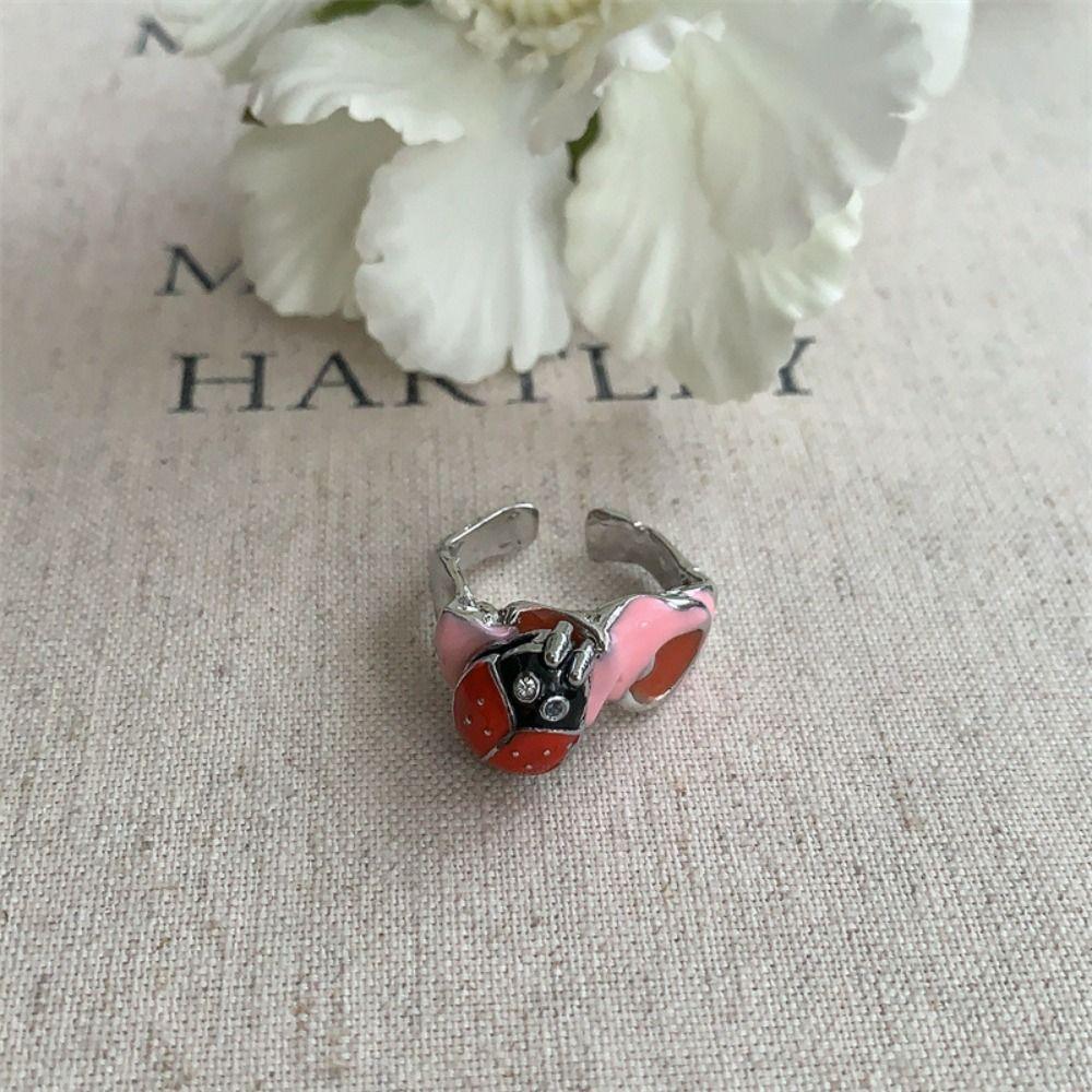 Кольцо с каплями масла в китайском стиле с изображением насекомых Ювелирные изделия Аксессуары Кольцо с эмалированным цветком Кольцо с росписью Пара