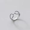Adjustable Sterling Snake Texture Ring Women Men Vintage Geometric Statement Jewelry