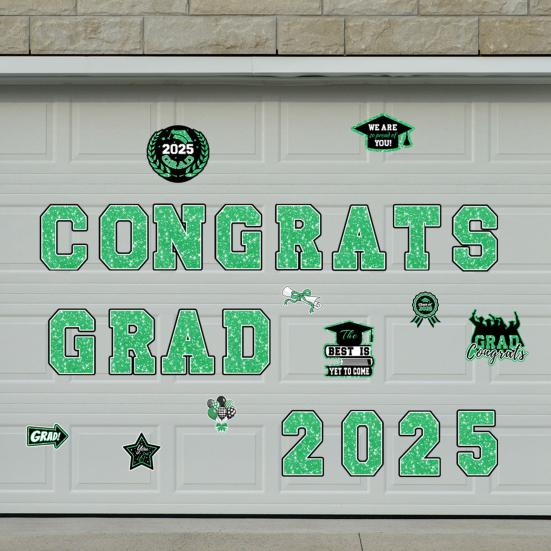 Магниты на автомобиль с надписью «Выпускной 2025» Поздравляем выпускников Магнитные наклейки Тематические магниты для декора гаражных ворот Холодильник