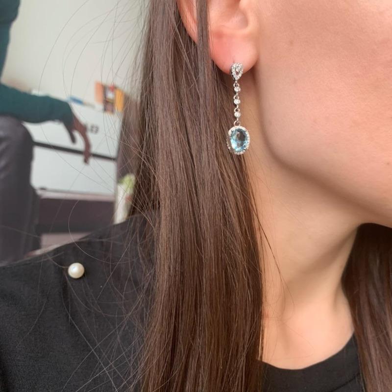 BELLA BOX Роскошные женские серьги-капли круглой формы, овальные, имитация топаза, подарок на свадьбу, помолвку и вечеринку