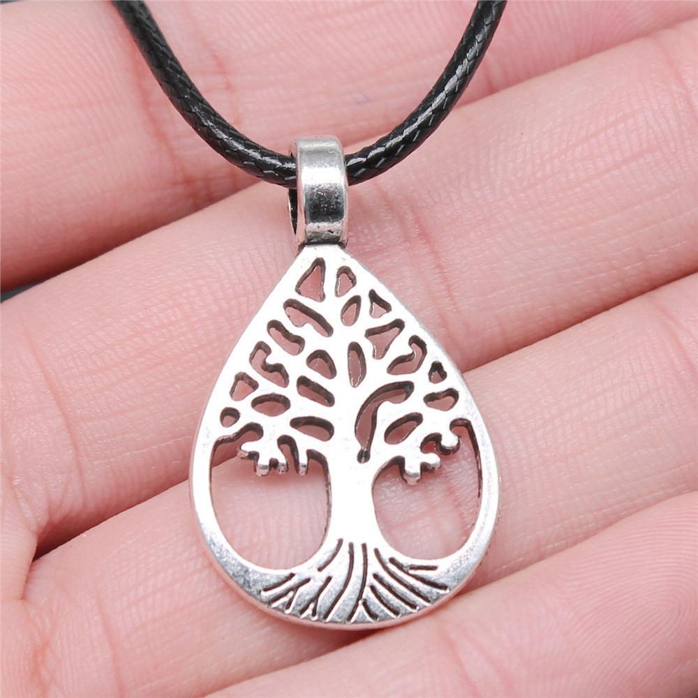 Ожерелье из кожи «Дерево жизни» 45 см, мужское украшение, свадебная годовщина, эстетические аксессуары
