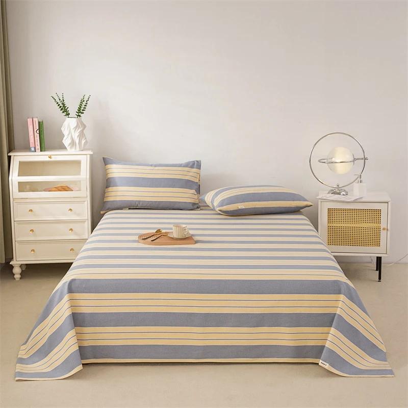 Cute Cartoon Panda Bed Sheet Set Cotton Thickened Green Plaid Bed Cover Soft Breathable 3Pcs Bedding Set for Kids Boys Girls