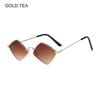 Trendy Small Metal UV Protection Film Men's Shades Sun Glasses Women's Sunglasses Diamond Shape