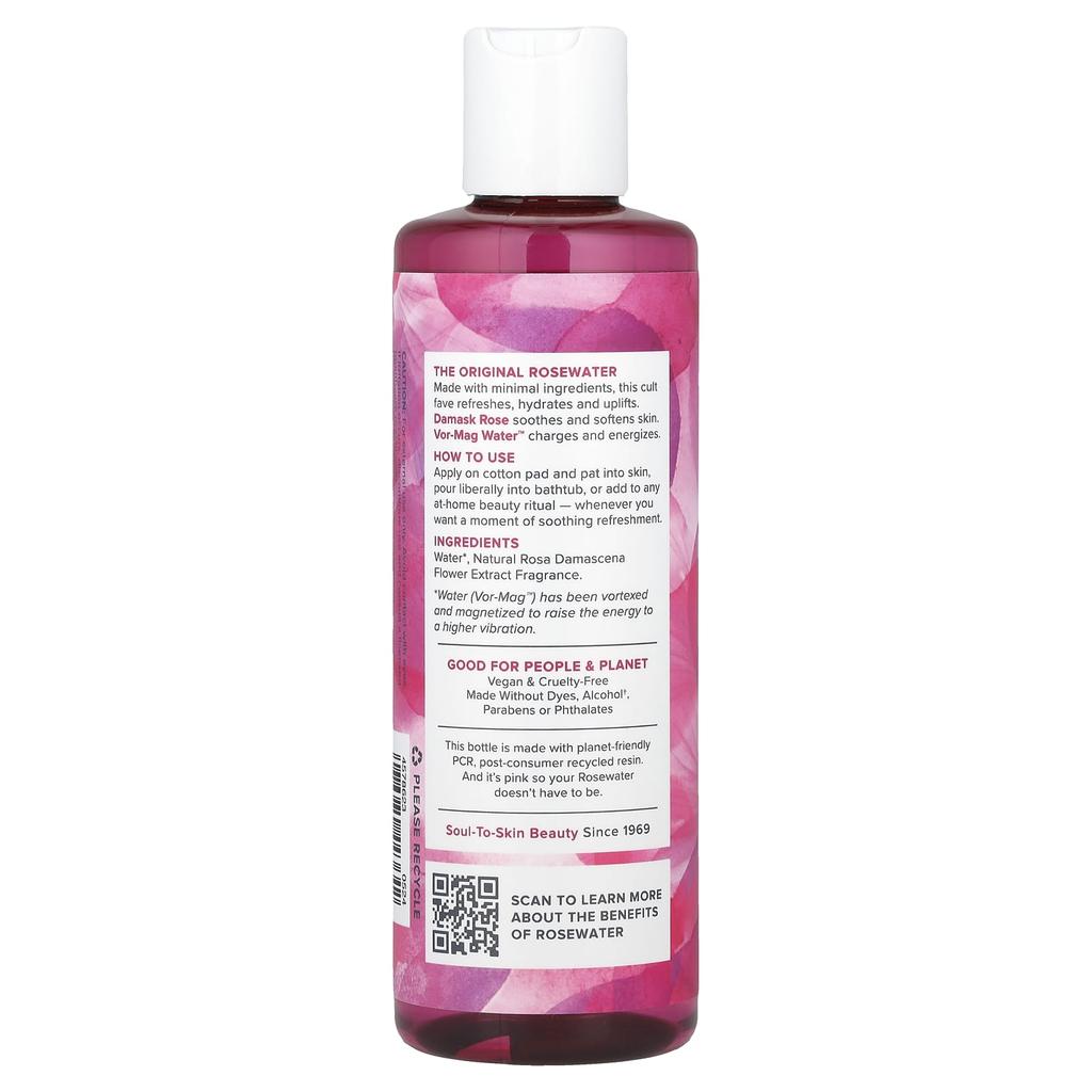 Heritage Store Rosewater, Refreshing Facial Splash, 8 Fl Oz (237 Ml)