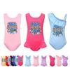 5220 Kids Girls Cartoon Steal a Brainrot 67 Six Seven Print Ruffle Swimsuit Swimming One-piece Bodysuit Swimwear