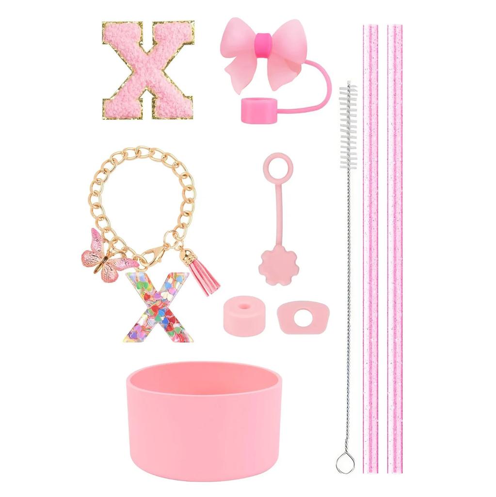 Набор из 10 аксессуаров для стакана Stanley 30 унций 40 унций: крышка для соломинки, крышка, чехол, стоппер от проливания, брелок с буквой, наклейка