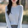Новый весенний стиль Вязаный кардиган с круглым вырезом Женский свитер Мини-пальто, Свободный корейский стиль с длинными рукавами для верхней одежды