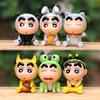 6 шт./компл., аниме карандаш, фигурки ShinChan, 6 см, Nohara Shinnosuke, экшн-фигурка, серия животных, модель ПВХ, настольные украшения, подарок для детей