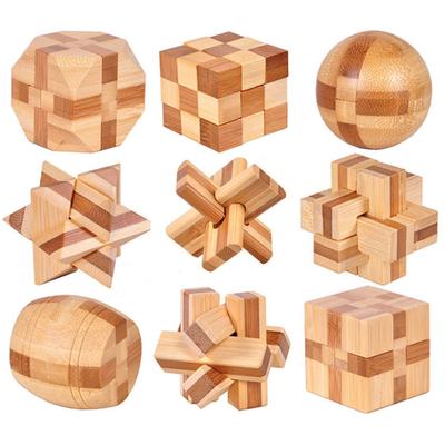 Chonor Головоломка IQ Тест 3D Деревянная головоломка игрушка, набор из 9 штук, головоломка для мозга, подарок для взрослых и детей