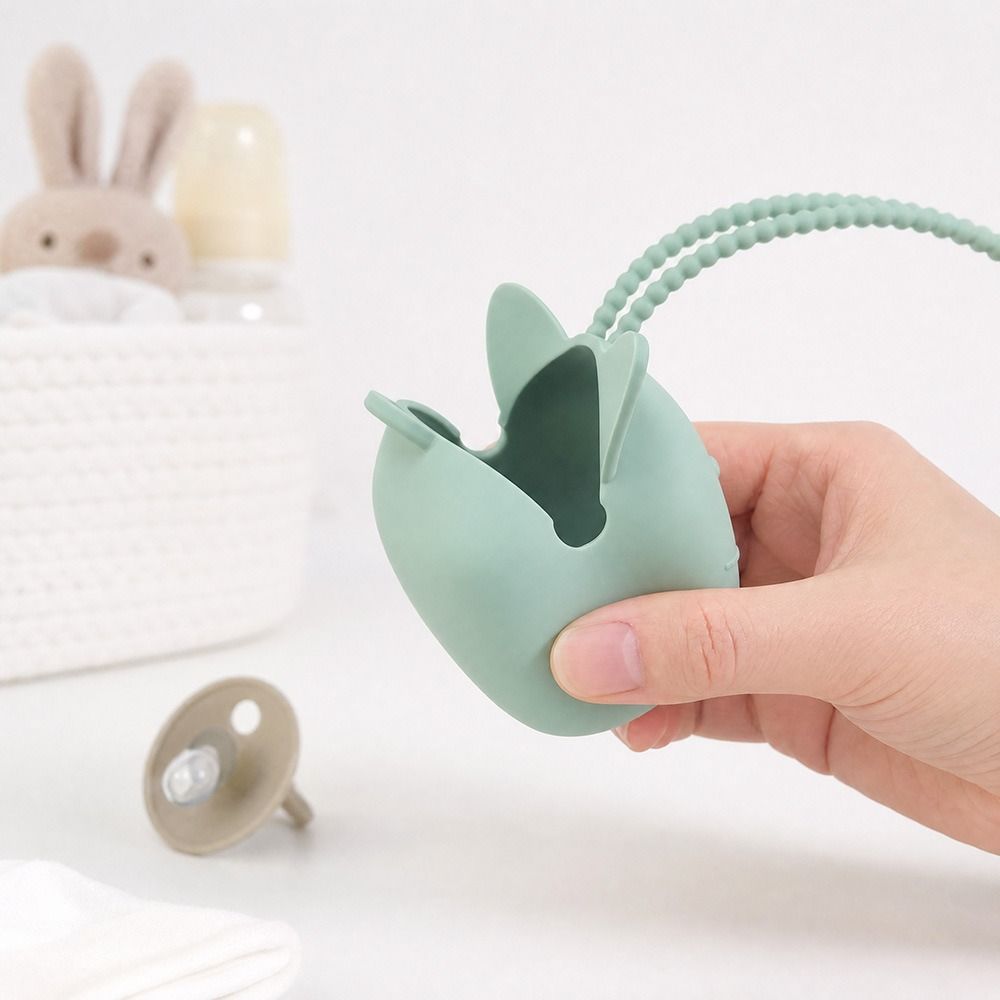 Soft Grip Strap Pacifier Case with lanyard Pacifier Pouch Cute Silicone Pouch Stroller Travel
