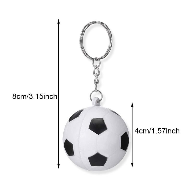 Creative Cartoon Sports PU Ball Keychain Simulated Mini Ball Keyring Pendant Boyfriend Gift Souvenir Novelty Toy Ornament Rugby Baseball Basketball