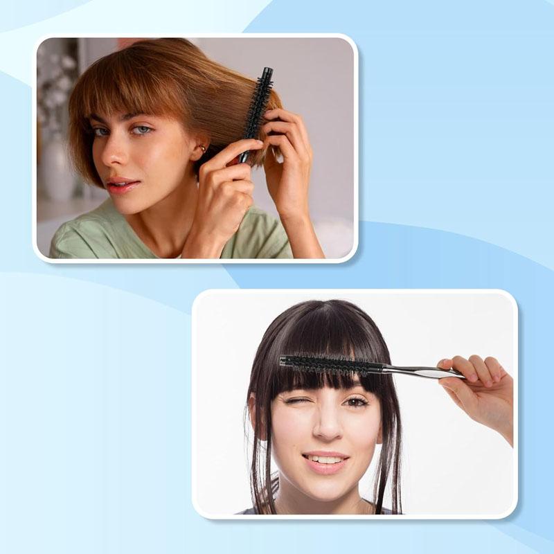 Small Roller Round Brush With Natural Boar Bristle Curl Hair Combs For Women Detangle Hairdressing Styling