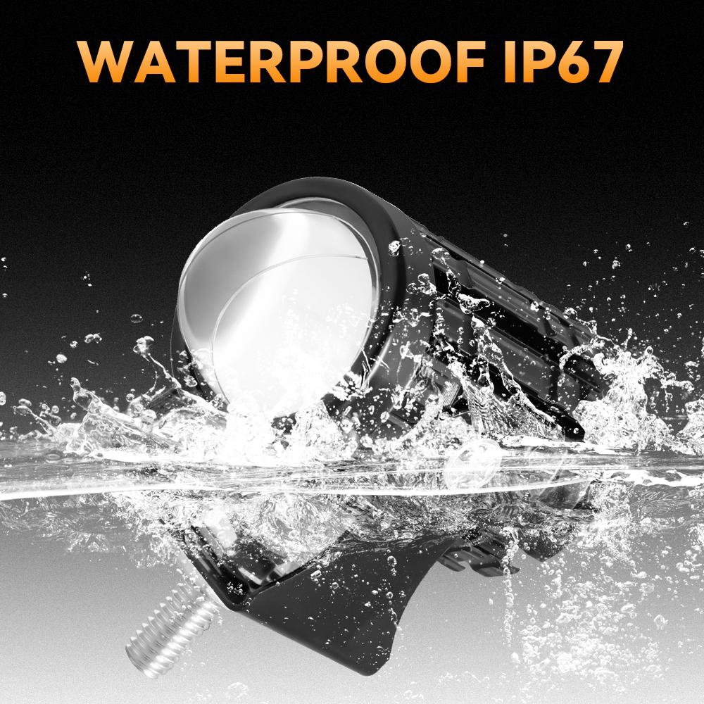 Мотоциклетная светодиодная фара-прожектор, фара-прожектор, противотуманная фара, двухцветная светодиодная линза, ближний/дальний свет, дополнительные фары для вождения