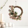 Artificial Flower Rattan Wreath for Front Door Handmade Floral Twig Garland
