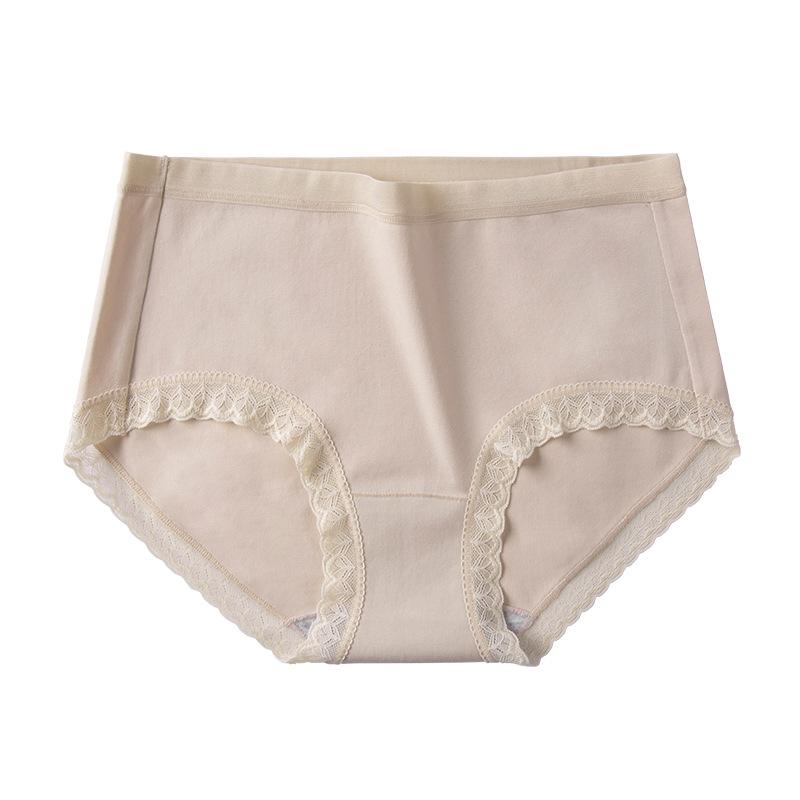 Женские новые простые и удобные хлопковые антибактериальные трусы-слипы на средней посадке для весны и осени