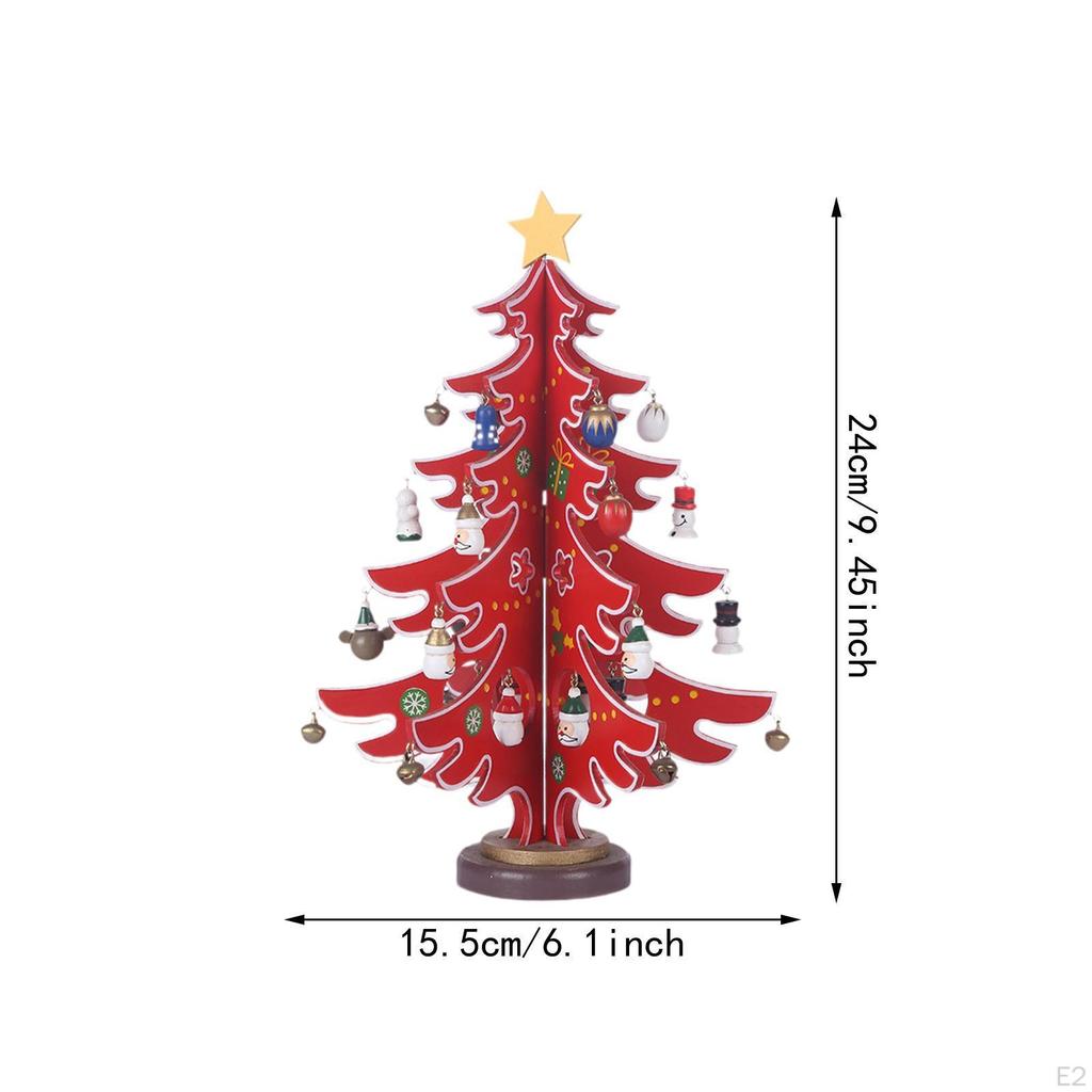 Украшение на рождественскую елку своими руками из дерева со звездой Декор для рабочего стола Мини Рождественский стол