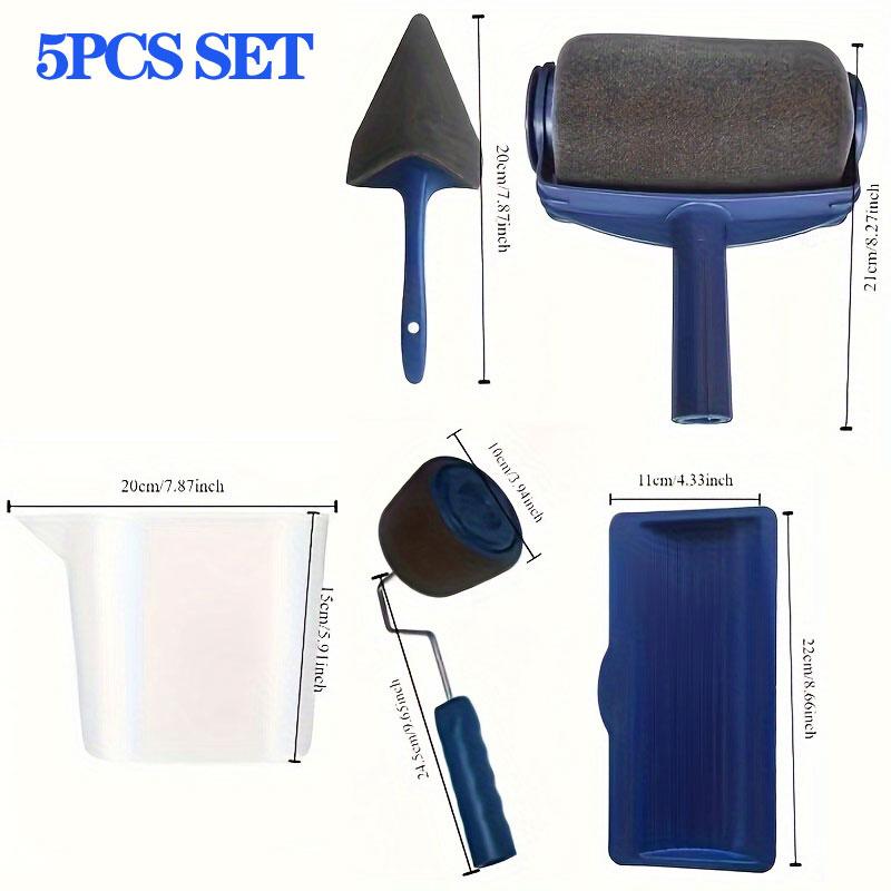 Набор из 5 предметов, многофункциональный валик для покраски, угловая кисть, ручка, инструмент, валик для покраски стен, простая в использовании бытовая кисть для покраски