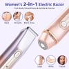 Dual-Head Hair Trimmer 2-in-1 Bikini Shaver With Ceramic Blade Heads Women's Electric Razor Painless Hair Remover Body Trimmer