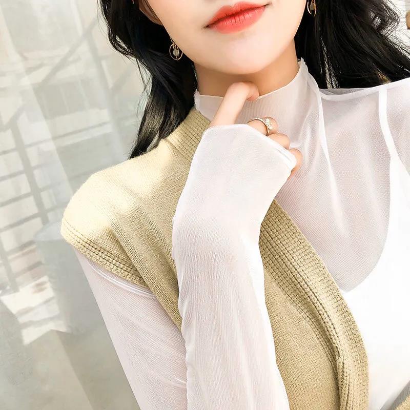 Summer Fall Women Hollow Transparent Round Neck Short Sleeve T-shirt Tops See Through T Shirt Harajuku Pullover